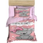 Mira Home Yenidoğan Kız Bebek Nevresim Takımı; %100 Pamuklu Its A Girl - 100 x 150 cm - Pembe