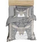 Mira Home Yenidoğan Kız / Erkek Unisex Bebek Nevresim Takımı %100 Pamuklu Geyik - 100 x 150 cm - Gri