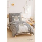 Mira Home Yenidoğan Kız / Erkek Unisex Bebek Nevresim Takımı 3D Pamuklu Geyik - 100 x 150 cm - Gri