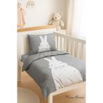 Mira Home Yenidoğan Kız / Erkek Unisex Bebek Nevresim Takımı 3d Pamuklu Gri Tavşan