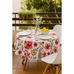 Mira Home Yuvarlak Çiçek Desenli Duck Kumaş Masa Örtüsü 150x150 cm