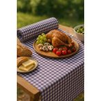 Mira Home Zefira 170x170 Cm Balkon, Piknik, Mutfak Masa Örtüsü ve Yer Sofra Bezi Lila Çok Renkli