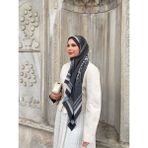 Mira İpek Desenli Bambu Kraş Şal Tok Duran Kadın Şal - 0 - Siyah