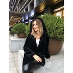 Mira Peluş Kadın Kaban - S - M - Siyah