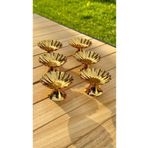 Mira züccaciye 6'lı İsritidye Huni Ayaklı Gold Kahve Yanı Lokumluk, makaronluk, şekerlik,sunum,kahve,ikramlık,