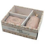 Miraç 3 Parça Seramik Banyo Seti Bombe Pembe