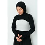 Mirach Balıkçı Parmaklı Boyunluklu Kolluk Tesettür Boyunluk Uzun Kollu Boyunluk Body Bluz Bolero - Siyah - Standart