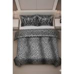 Mirach Leopar Desenli %100 Pamuk Saten Çift Kişilik Nevresim Takımı - Siyah - Beyaz - 200 x 220 cm