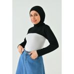Mirach Sıfır Yaka Boyunluklu Kolluk | Uzun Kollu Tesettür Boyunluk Bodysuit Şık ve Rahat Tasarım - Standart - 000-Siyah