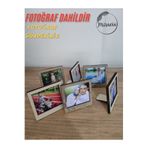 Miracix 6 Adet Ahşap (FOTOĞRAF DAHİL) Polaroid Mini Fotoğraf Çerçevesi - 9x9cm