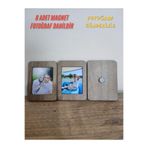 Miracix 8 Adet 7x9.5 cm Kişiye Özel Resimli Ahşap Buzdolabı Magneti (Fotoğraf Dahil) Çok Renkli 7 x 10