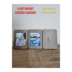 Miracix 8 Adet 7x9.5 cm Kişiye Özel Resimli Ahşap Buzdolabı Magneti (Fotoğraf Dahil)