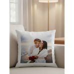 Miracix Beyaz Kişiye Özel Resimli Yastık Tek Yön Baskı – Fotoğraf ve Yazı Baskılı Özel Tasarım - 28 x 28 cm