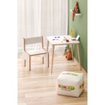 Miracle 3D Beyaz Çocuk Çalışma Masası ve Sırt Dayamalı Sandalye MDF Malzeme ile Ergonomik Tasarım