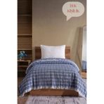 Miracolo Home Lacivert Müslin 4 Katlı Yatak Örtüsü Pike Tek Kişilik Pamuklu Pike 170X202