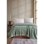 Miracolo Home Müslin 4 Katlı Yatak Örtüsü Pike Çift Kişilik Pamuklu Çift Kişilik 200X230 - Yeşil