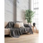 Miracolo Home Pamuklu Dekoratif Koltuk Kanepe Çekyat Örtüsü 170X230 Boyutlu Optimal Kaymaz Tasarım-Siyah - 170 x 230 cm