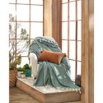 Miracolo Home Pamuklu Dekoratif Koltuk Kanepe Çekyat Örtüsü 170X230 Boyutlu Optimal Kaymaz Tasarım-Yeşil - 170 x 230 cm