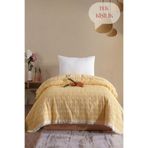 Miracolo Home Sarı Müslin 4 Katlı Yatak Örtüsü Pike Tek Kişilik Pamuklu Pike 170x201