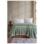 Miracolo Home Yeşil Müslin 4 Katlı Yatak Örtüsü Pike Tek Kişilik Pamuklu Pike 170X200