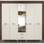 Miracool Menekşe 5 Kapaklı Gardrop / 5 Kapılı Dolap / Komple Mdf / Modern Tasarım