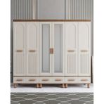 Miracool Otto 6 Kapılı Modern Tasarımlı Dolap Mdf Ayna ile Geniş Depolama Alanı - Atlantik Çam - Aytaşı
