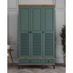 Miracool Panjur Fix 3 Kapılı Dolap / %100 Mdf / Çam-Yeşil