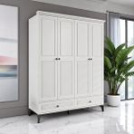 Miracool Panjur Fix 4 Kapılı Dolap / %100 Mdf / Beyaz