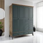 Miracool Panjur Fix 4 Kapılı Dolap / %100 Mdf / Çam-Yeşil