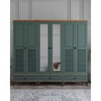 Miracool Panjur Fix 6 Kapılı Dolap / %100 Mdf / Çam-Yeşil