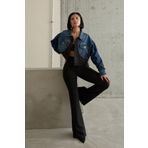 MİRACOTTON Siyah Denim Scuba Garnili Ceket