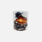 MİRAİ Çift Pozlama (Double Exposure) Gitar ve Gün Batımı Şehir Silüeti Temalı Özel Baskılı Seramik Kupa 330 ml - Bireysel ve Kurumsal Siparişe Uygun