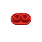 MİRAİ Dokulu Çift Kalp Tealight Mum Tutucu Seti (Oval Taban Tepsi + 2 Adet Kalp) Kırmızı - Bireysel ve Kurumsal Siparişe Uygun