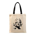 MİRAİ Pop-Art Stencil Tarzı Vintage Portre Baskılı Kanvas Bez Çanta (Omuz Çantası) - Bireysel ve Kurumsal Siparişe Uygun