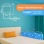 Miralay Yeni Nesil Yatak Bariyeri 50 X 30 Cm Mavi Yıldız ( 3 Adet)