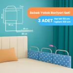 MİRALAY Yeni Nesil Yatak Bariyeri 50 x 40 Mavi Yıldız ( 3 Adet)