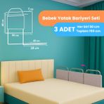 Miralay Yeni Nesil Yatak Bariyeri Bej 50 x 40 cm 3 Adet Portatif ve Dayanıklı Tasarım