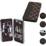MiraLive 12 Pcs - Gümüş Manikür - Pedikür Seti Renkli Desenli - Cüzdan Modeli Çantalı (4887)