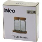 MiraLive 2pcs Bambu Kapaklı Cam Tuzluk - Biberlik - Baharatlık 120ML (4887)