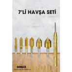 MiraLive 7'li Hss Titanyum Kaplı Kılavuz ve Havşa Matkap Ucu Seti + Otomatik Zımba - Çok Renkli