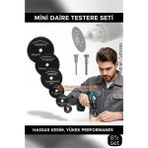 MiraLive 8'lı Karbür Çelik Mini Daire Testere Seti - Hss Döner Kesici Bıçak ve Mandren Takımı - Çok Renkli