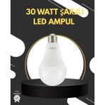 MiraLive Acil Durumlar Için Şarjlı LED Ampul 6400K Soğuk Beyaz 30 Watt - Renkli - standart