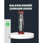 MiraLive Balkon Demiri Çamaşır Askısı Kare Demirlere Uygun Dayanıklı Tasarım - Renkli - standart