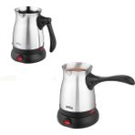 MiraLive Çelik Elektrikli Cezve Türk Kahve Makinesi - 6FİNCAN=500ML 360 Derece Kablosuz Kullanım 600W SCM-2992 (4887) - 1 - Renkli