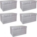 MiraLive Çok Amaçlı Düzenleyici Kutu Organizer Cırt Cırtlı Hurç Mega Plus Boy 40CM x 30CM x 70CM (5 Adet) - Renkli - Standart