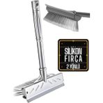MiraLive Fırçalı ve Silikon Uçlu Cam Sil Çekçek 2 Yönlü Temizlik Fırçası – 35X22 cm | Süpürme ve Sıyırma Fonksiyonlu | Ergonomik Saplı 423698 - Renkli - standart