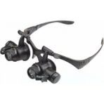 MiraLive Gözlük Modeli 10X 15X 20X 25X Lens 2 LED Işıklı Büyüteç 9892G - Renkli