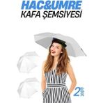 MiraLive Hac Umre Kafa Şemsiyesi Güneş Koruma Şemsiyesi 2 Adet 716267 - Renkli - standart