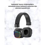 MiraLive Kablosuz Rgb Işıklı Katlanabilir Bluetooth Kulak Üstü Kulaklık - Çok Renkli