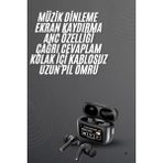 MiraLive Kulak Içi Bluetooth Kulaklık Ekranlı Müzik Dinleme Çağrı Cevaplama Siyah - Çok Renkli